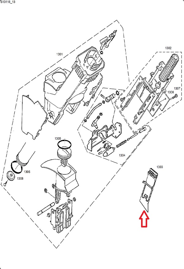 Jura Impressa X7-X9 Brew Group Scraper Blade Diagram